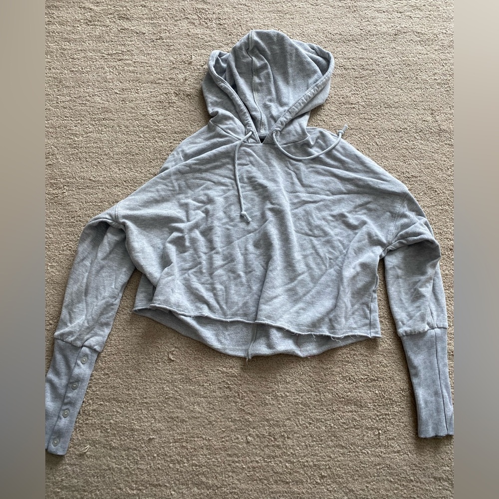 Nike Grey Cropped Hoodie